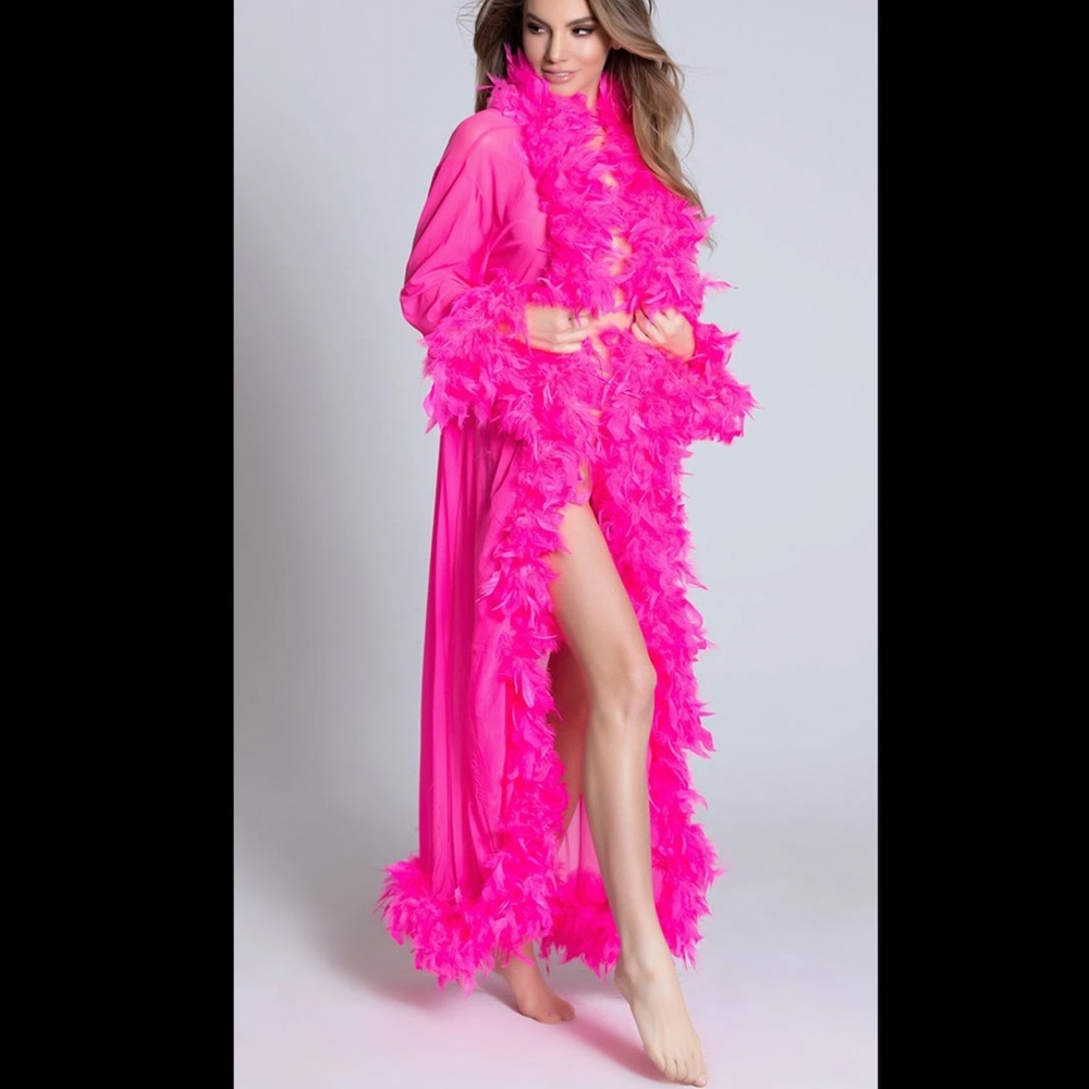 Pink Feather Robe